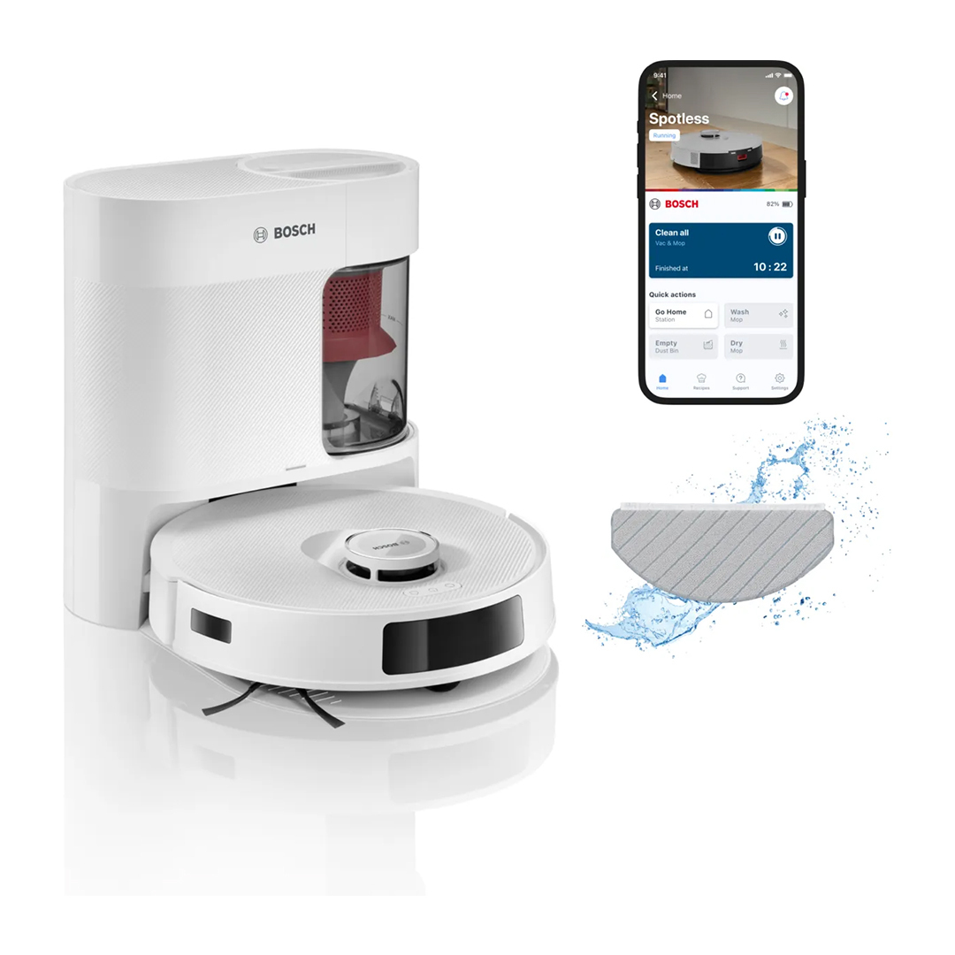 Bosch Spotless Advanced+ Robot Vacuum with Laser Mapping & 11,000Pa Suction – White - Image 1